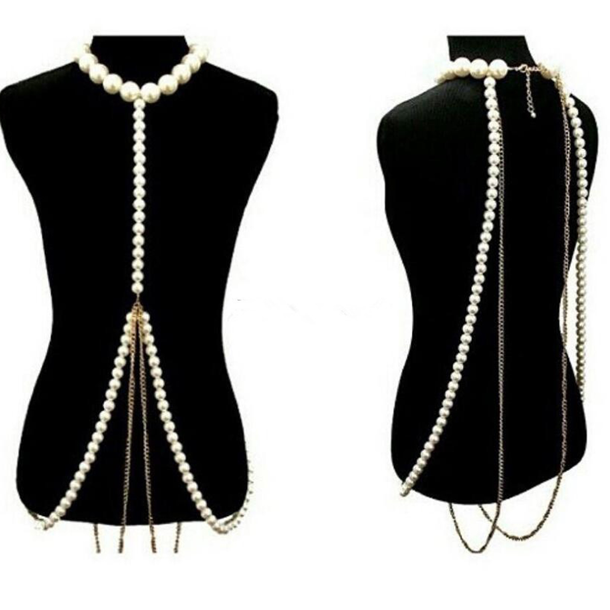 Body Jewelry High End - Роскошная жемчужная золотая цепочка для тела,