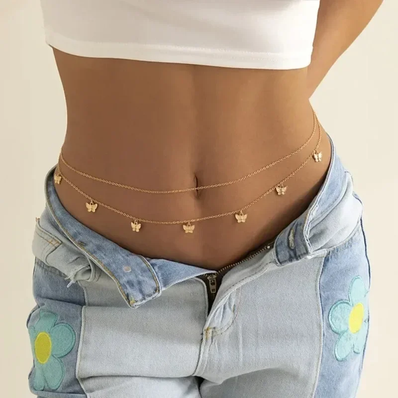 Body Jewellery - Новый очаровательный сексуальный двухслойный цепочка-бабочка для