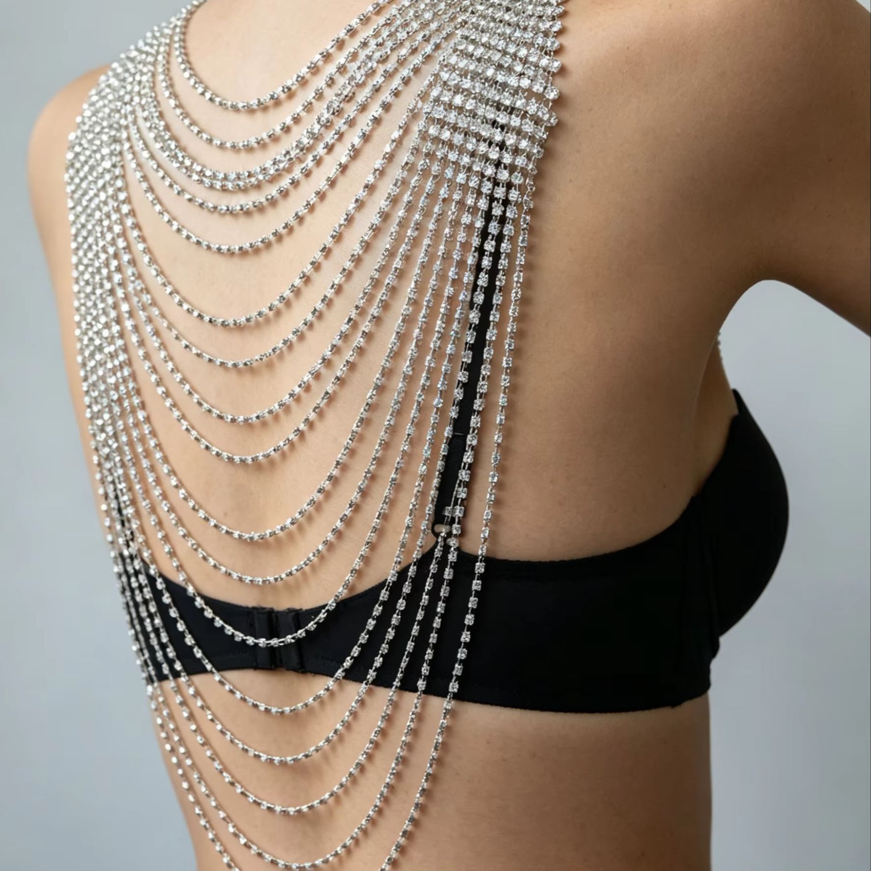Body Jewelry Rhinestone - Стильная многослойная цепочка для тела для