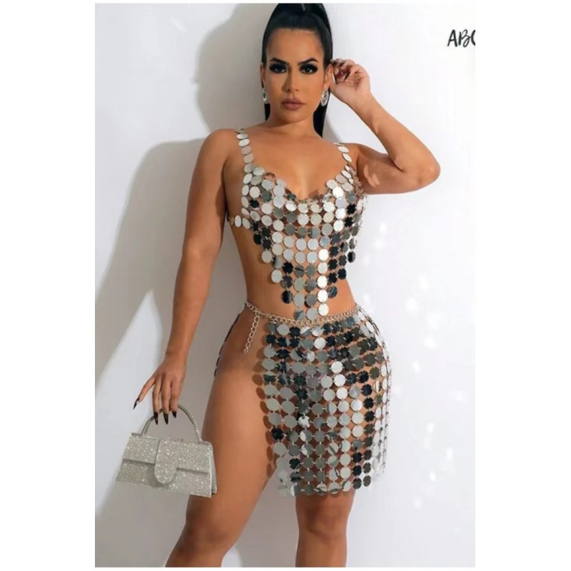 Body Jewelry Vest - Женский ювелирный жилет с акриловыми блестками,