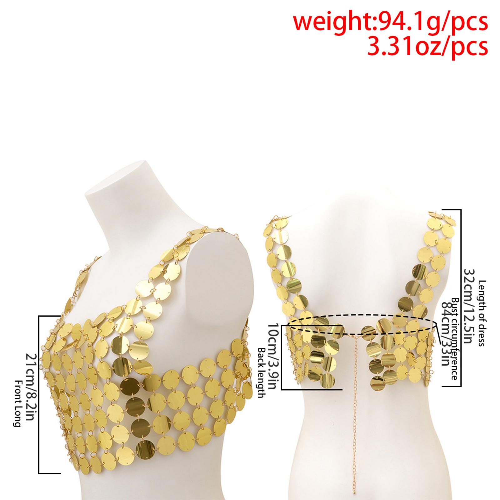 Body Jewelry Vest - Блестящие топы-жилетки с пайетками, украшения для