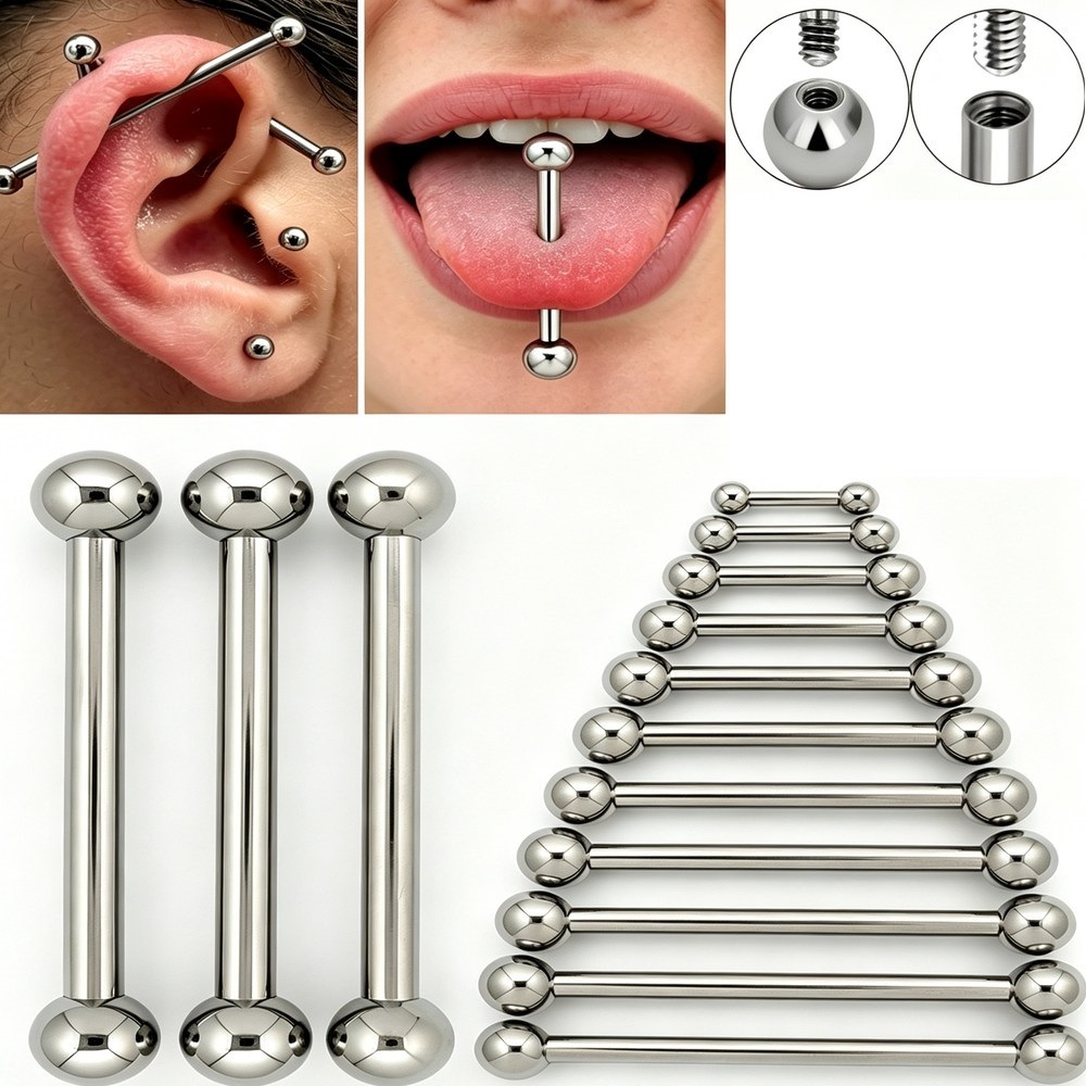 Body Jewelry Industrial - Титановые прямые штанги 14G 16G G23