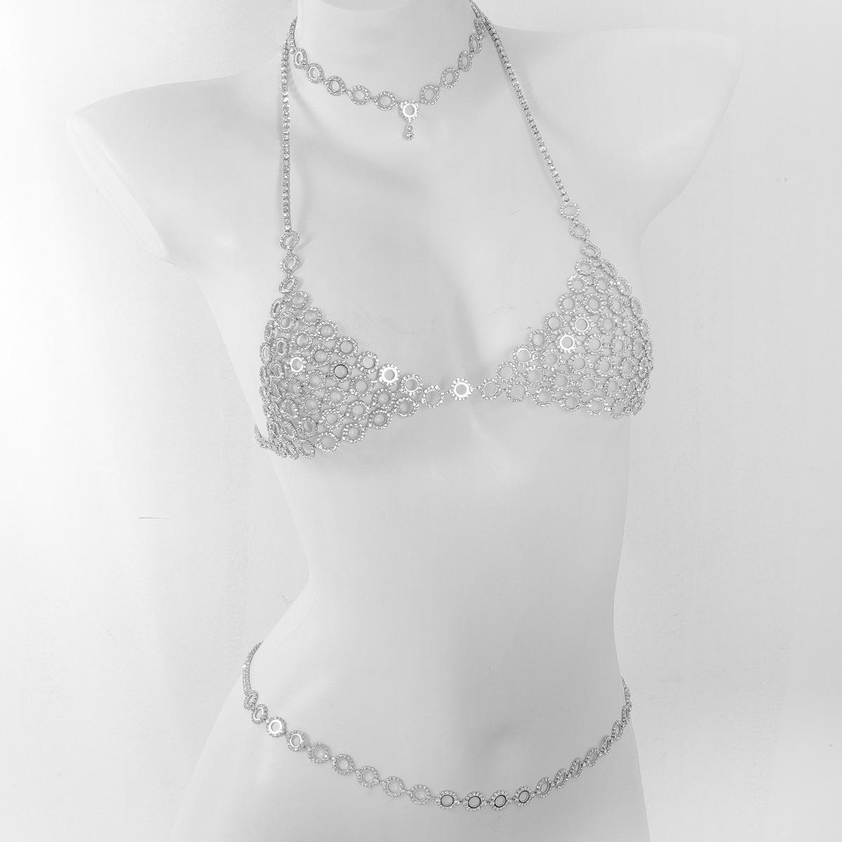 Модное колье с круглым сращени – обзор и цена Body Jewelry Rhinestone