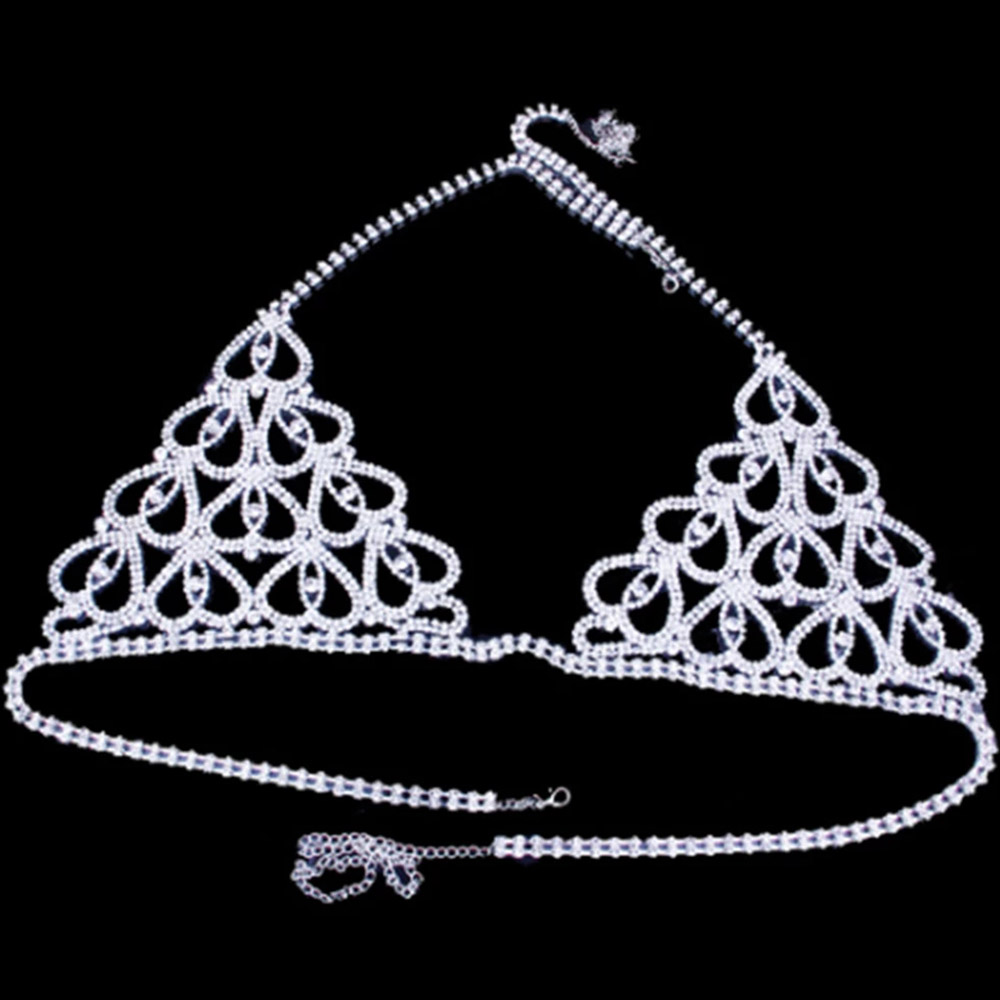 Модный бюстгальтер-стринги со  – обзор и цена Body Jewelry Rhinestone
