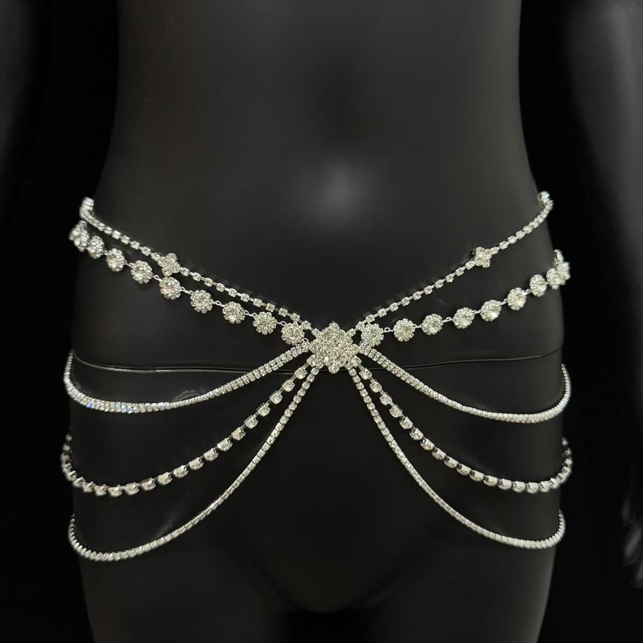 Элегантная цепочка со стразами – обзор и цена Body Jewelry Rhinestone