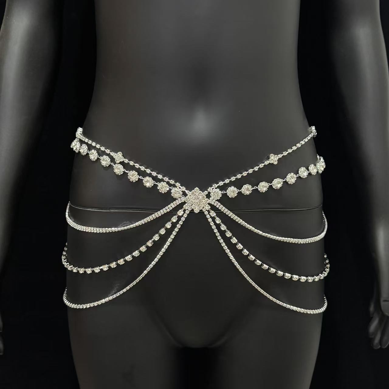 Элегантная цепочка со стразами – обзор и цена Body Jewelry Rhinestone