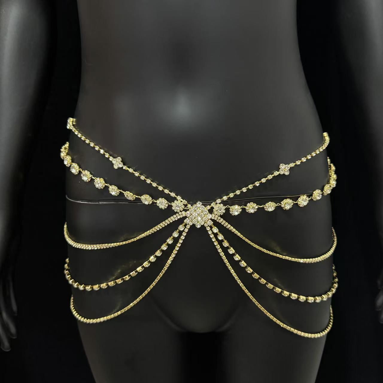 Элегантная цепочка со стразами – обзор и цена Body Jewelry Rhinestone