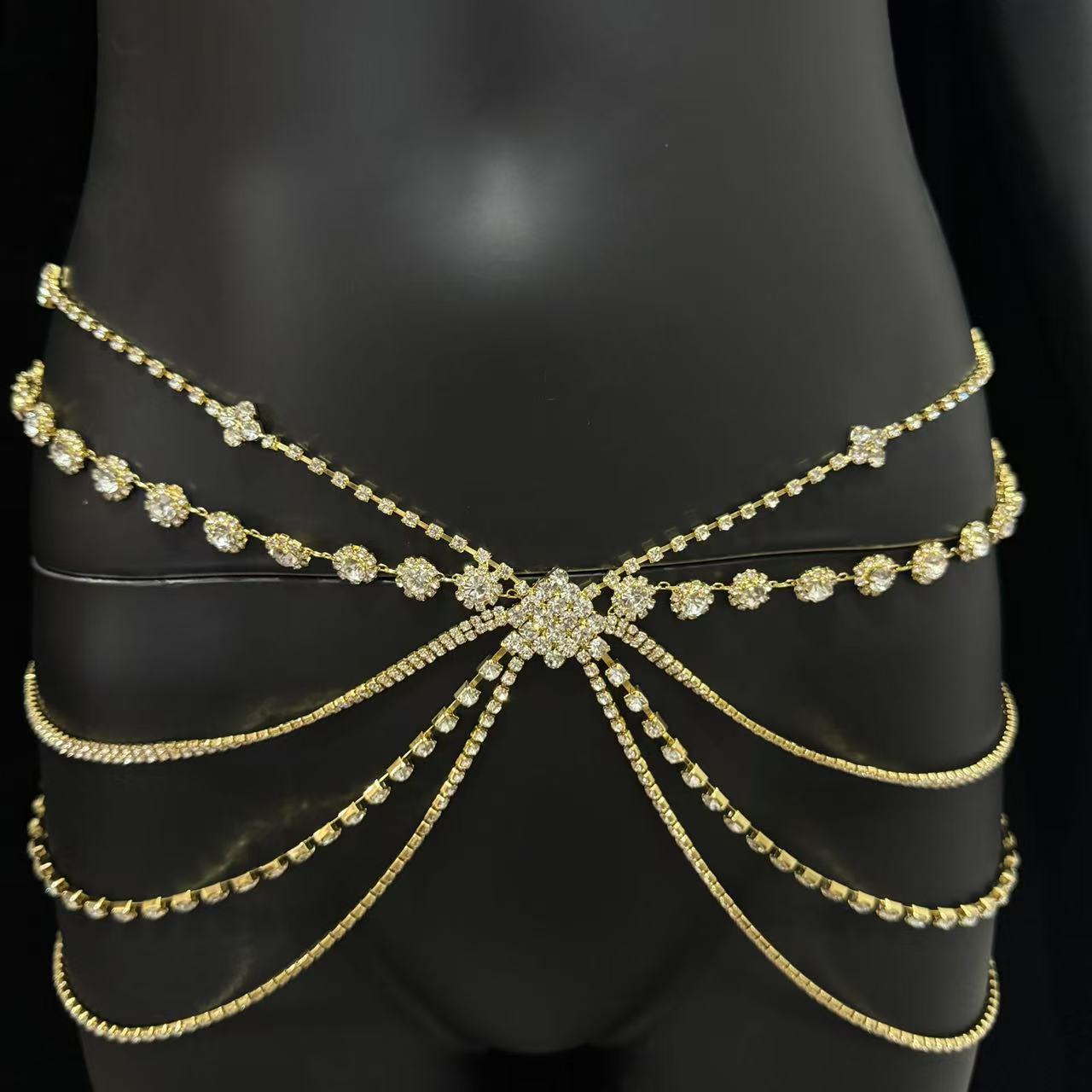 Элегантная цепочка со стразами – обзор и цена Body Jewelry Rhinestone